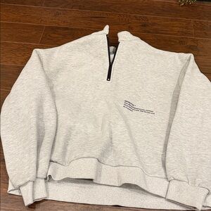 Gray Half-Zip Sweatshirt white fox